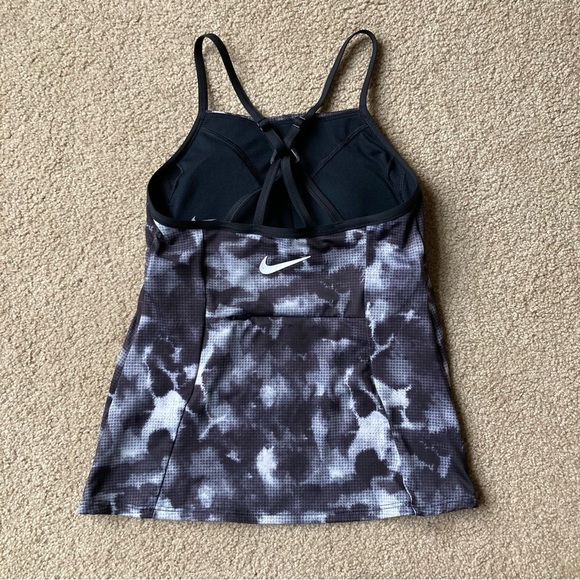 Nike Tankini Swim Top XS Black Gray White Pattern - Picture 2 of 7